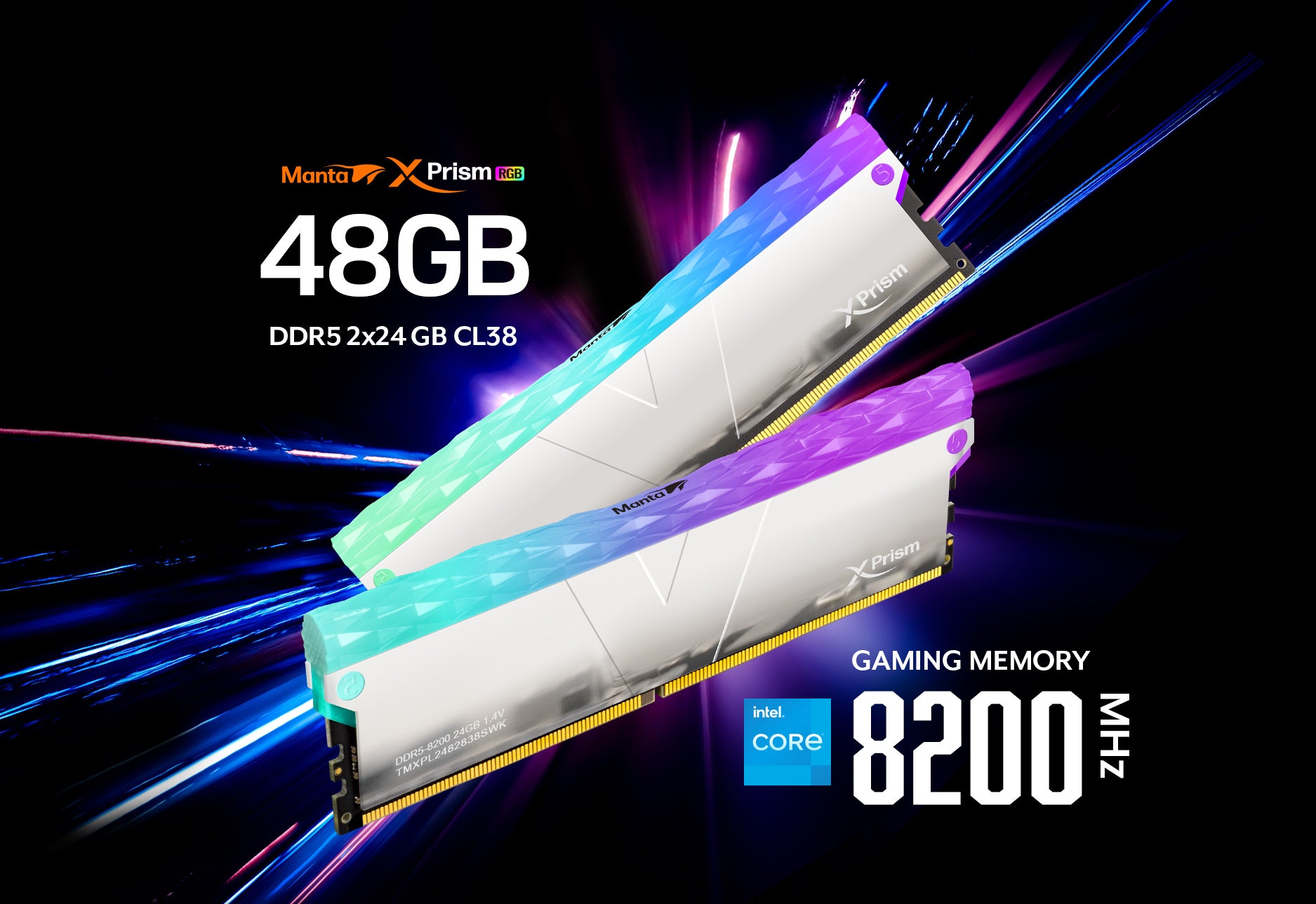 v-color Introduces Manta XPrism 48GB DDR5-8200 CL38 Kit Extreme OC Mem