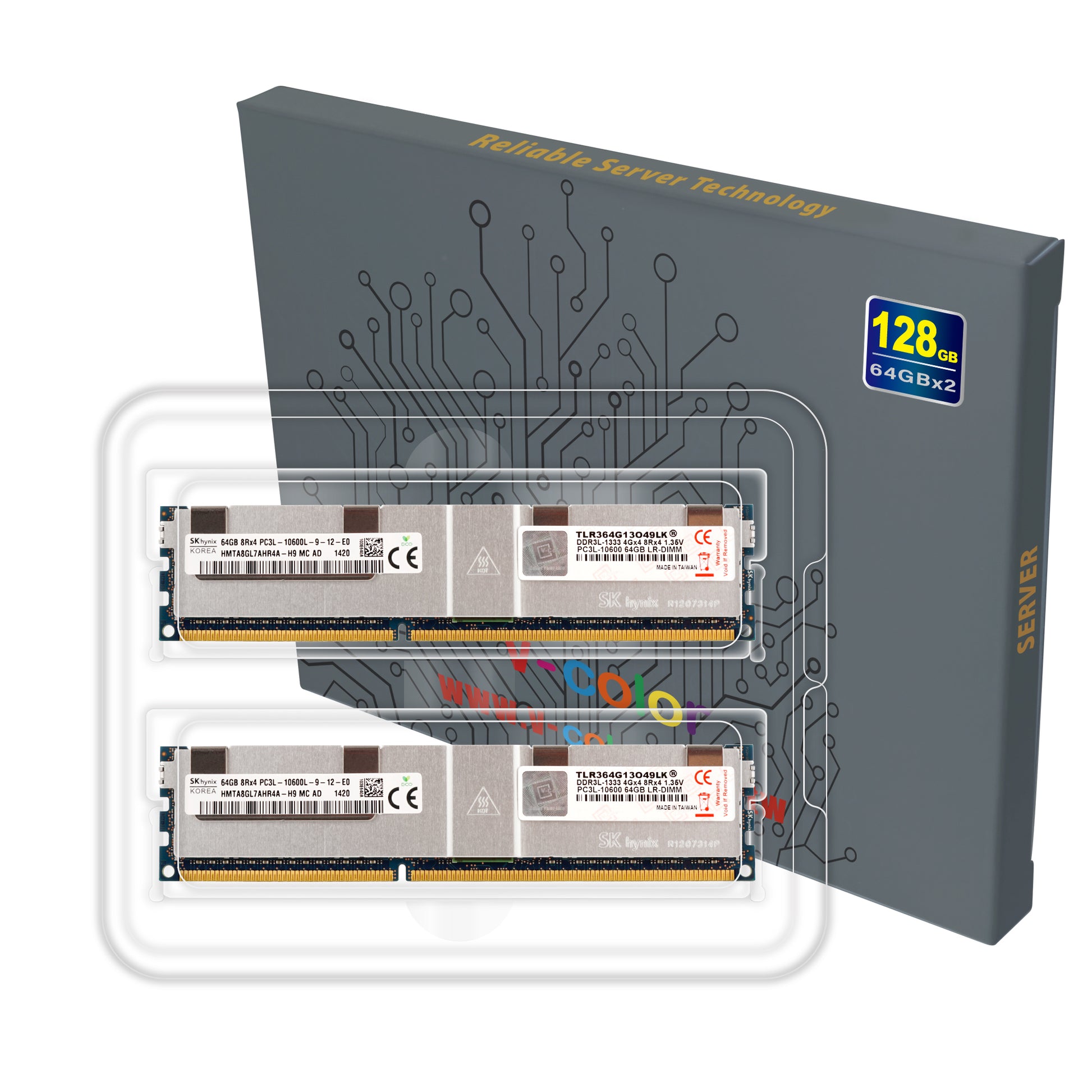 DDR3 LR-DIMM 128GB(64GBX2)1333MHz PC3-10600 Server Memory