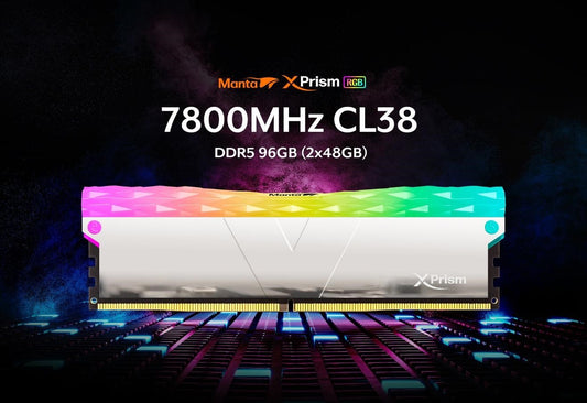 V-COLOR Achieves Unprecedented Speed with 96GB(2x48GB) DDR5-7800 CL38 with Manta XPrism Series