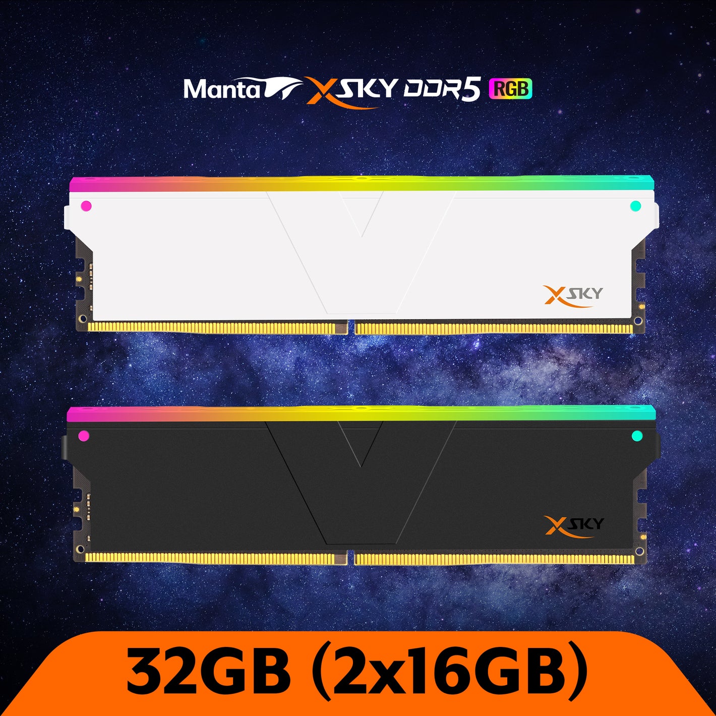 DDR5 | [Manta] XSky RGB | 32 GB (16 GB x 2) | INTEL XMP | Memoria para juegos