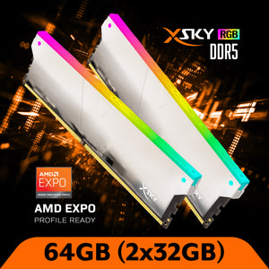 DDR5 | [Manta] XSky RGB | 64GB (32GBx2) | AMD EXPO | ゲーム用メモリ