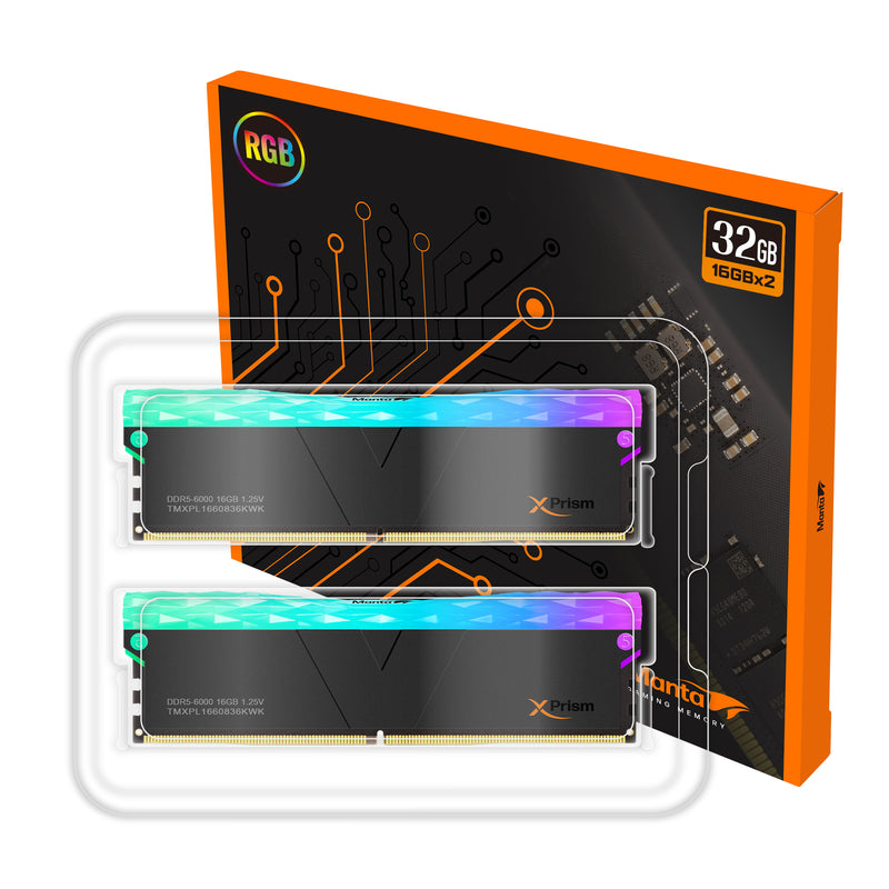 [マンタ] DDR5 | 32GB (デュアル) | XPrism RGB U-DIMM |エクストリーム OC メモリ