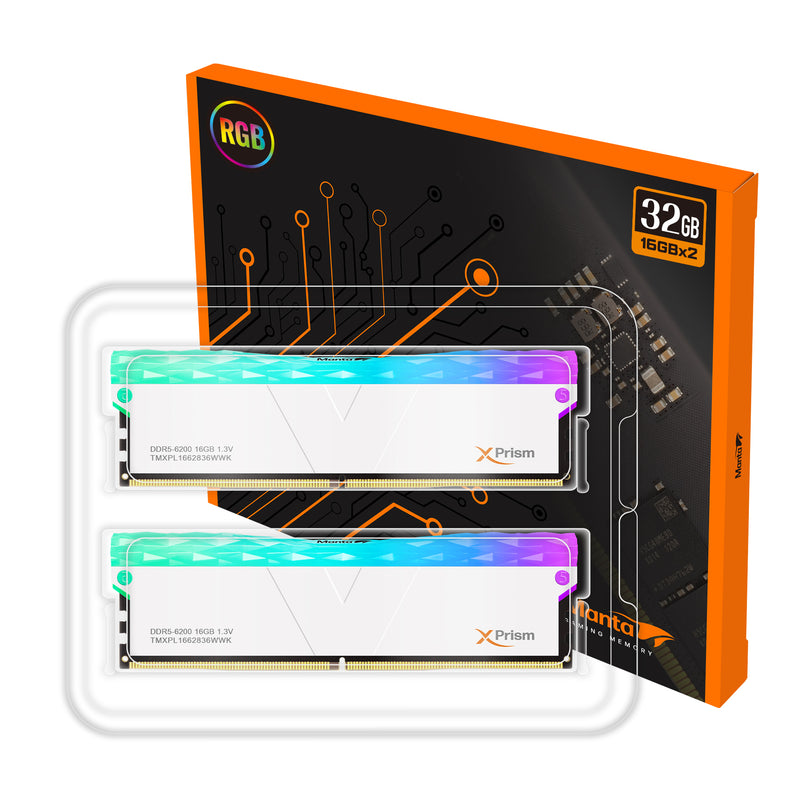[マンタ] DDR5 | 32GB (デュアル) | XPrism RGB U-DIMM |エクストリーム OC メモリ