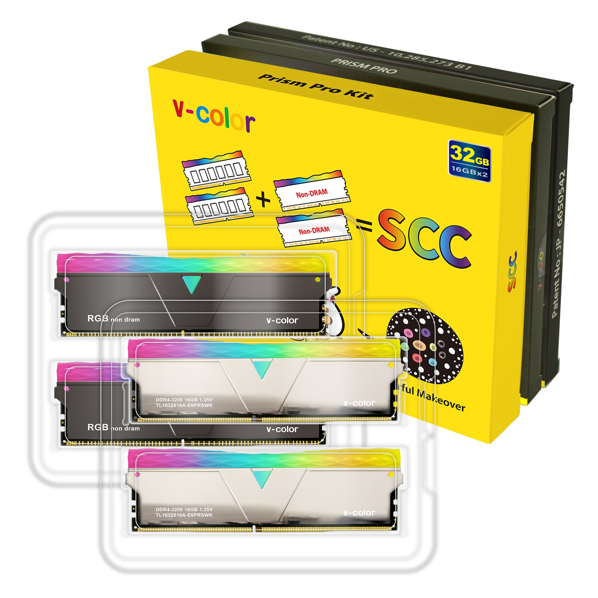 v-color DDR4-3200 16GBx2枚(32GB) ダミーメモリ付 2000x2000-SCC-