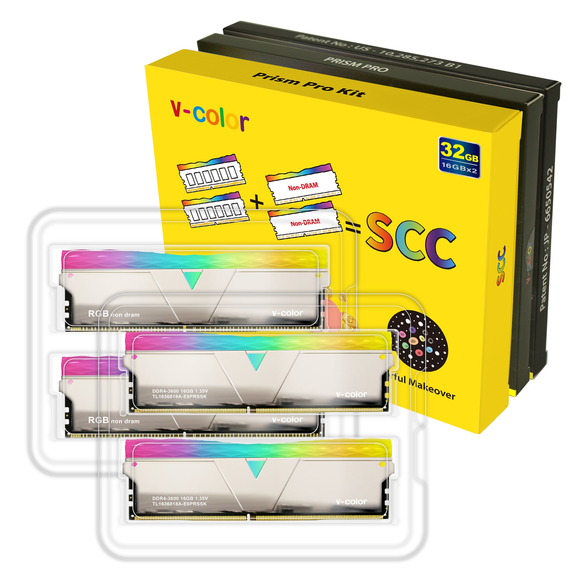 DDR4 | SCC Kit 2+2 Prism Pro RGB | 32GB (16GBx2) | Gaming Memory | U-D