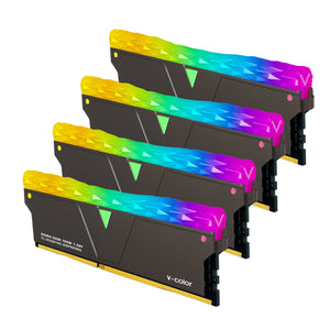 V-Color Prism Pro DDR4 16GB (8GBx2) 3600MHz (PC4-28800) CL18 RGB Gaming  Desktop Ram Memory Module UDIMM Hynix IC Single Rank - White