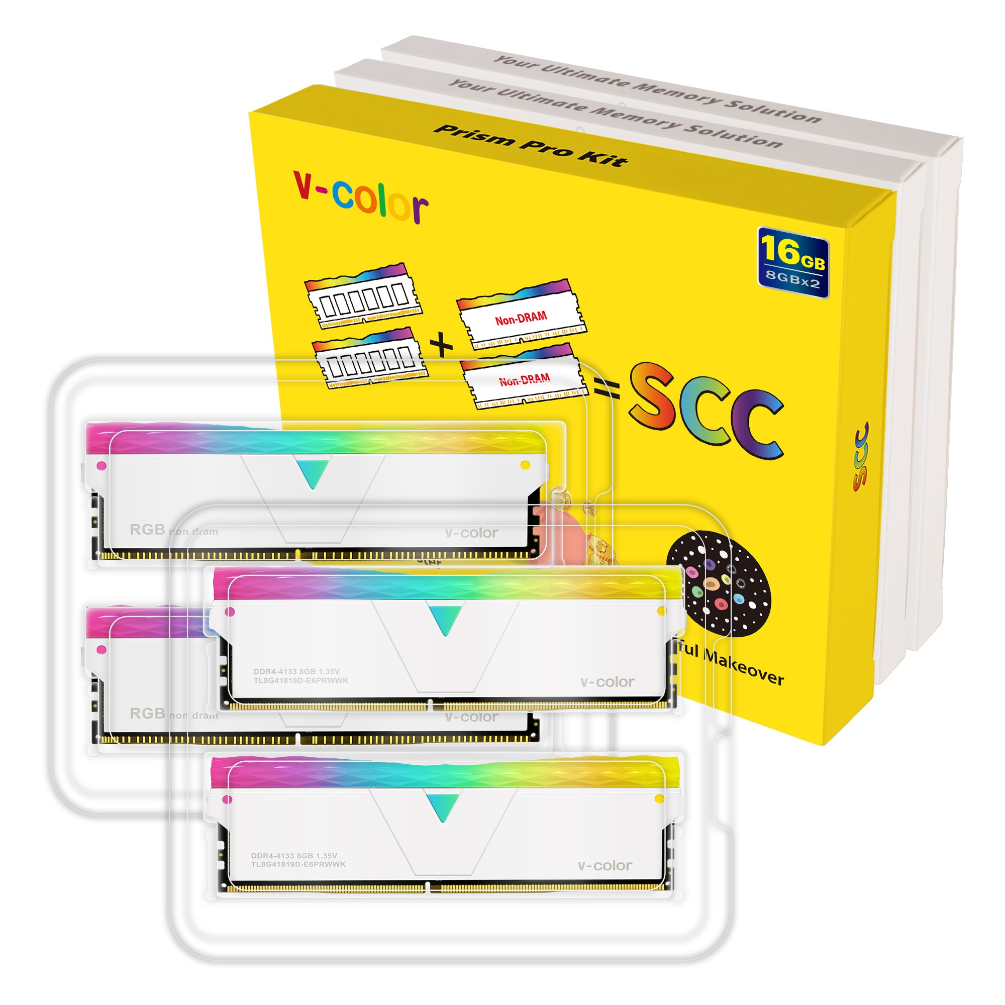 DDR4 | SCC Kit 2+2 Prism Pro RGB | 16GB (8GBx2) | Gaming Memory | U-DI