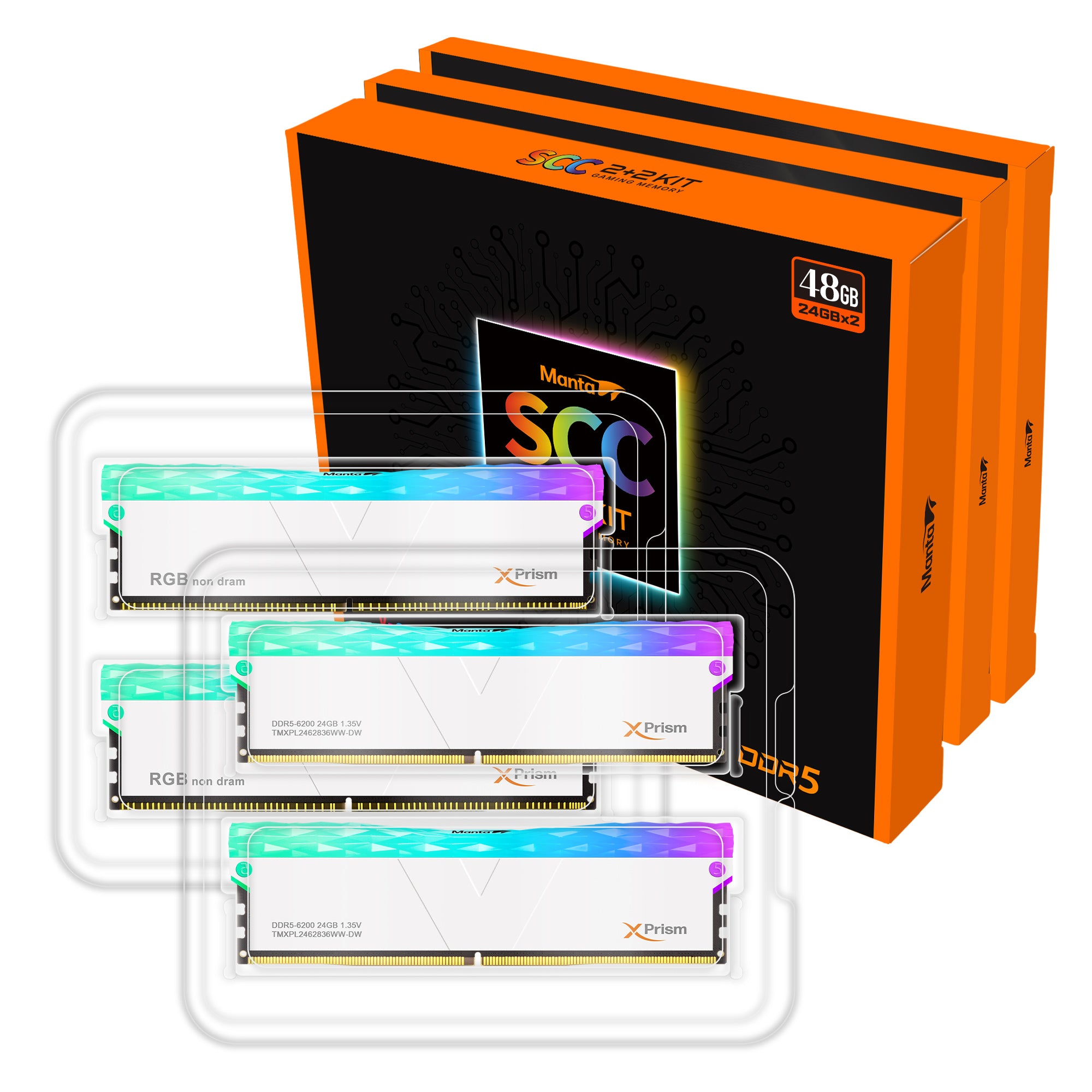 DDR5 | [Manta] XPrism RGB | SCC KIT 2+2 | 48GB (24GBx2) | INTEL XMP |