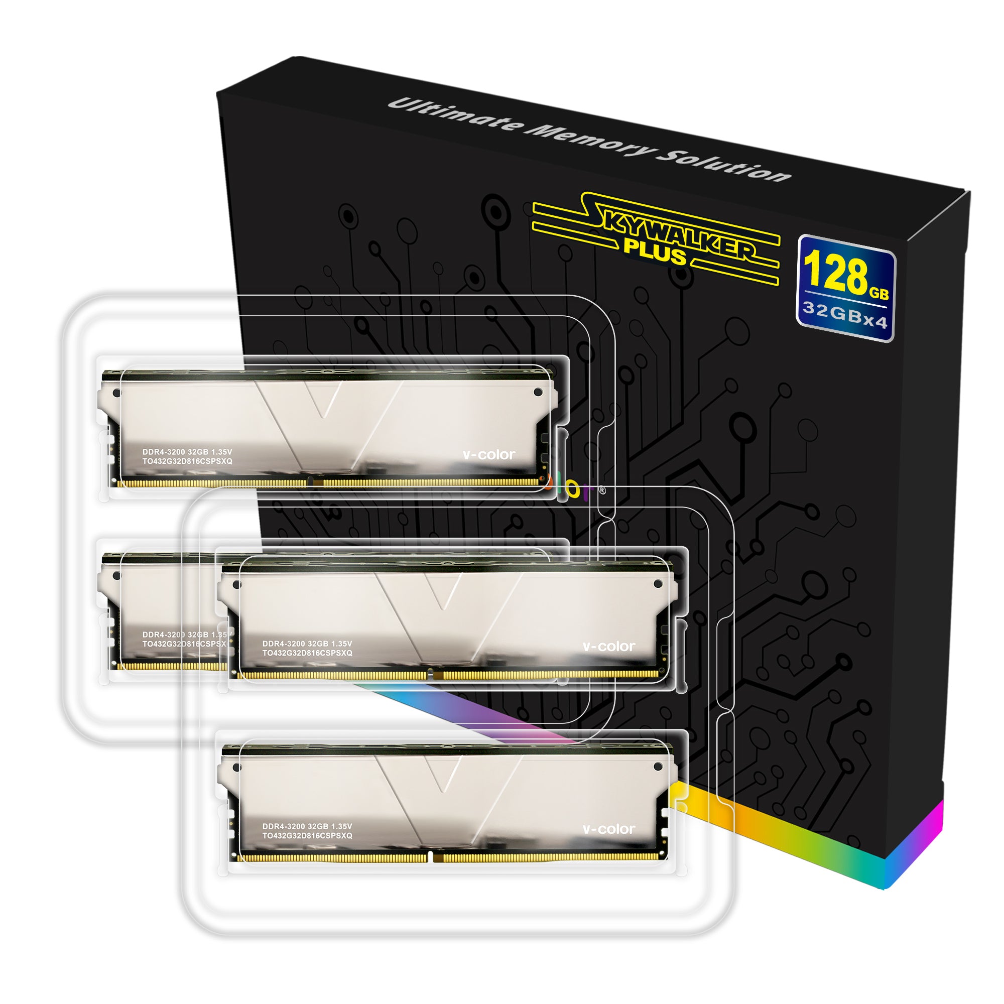 ゲームメモリ| RGB DDR4 ラム| v-カラー